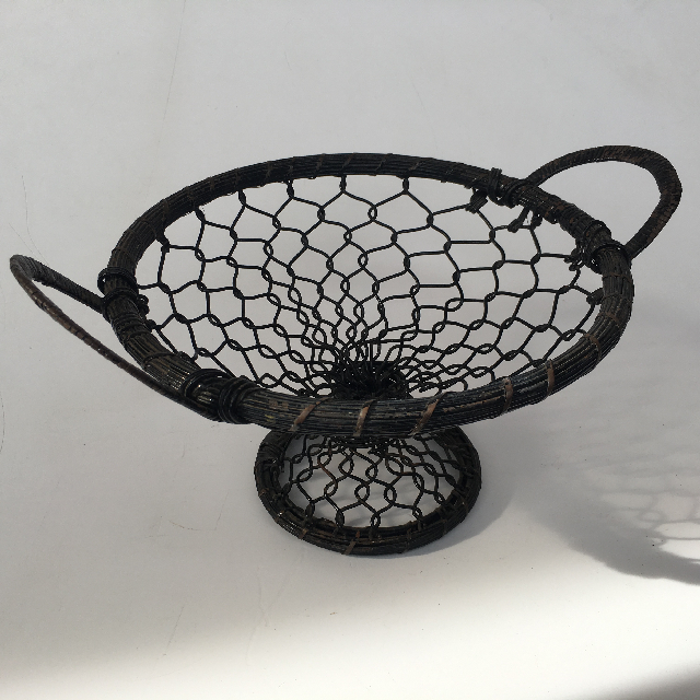 BOWL, Fruit Bowl - Black Metal Mesh